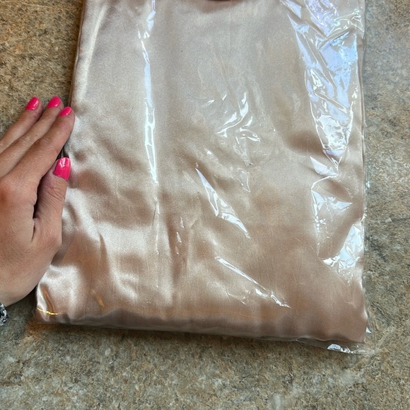 Satin Bride Robe with Rhinestone Detail - Picture 3 of 5